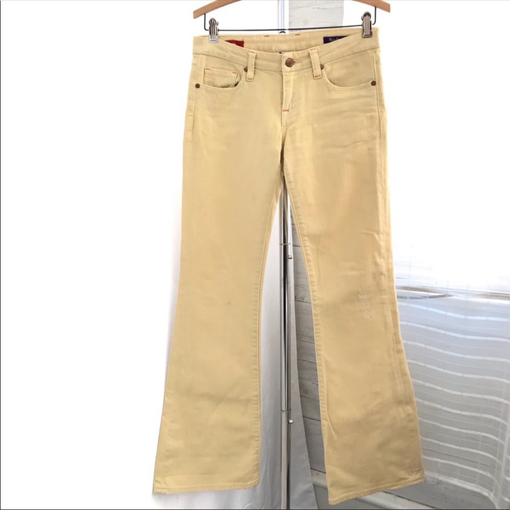 Vigoss Studio Adriana Flare Stretch Yellow Jean 27